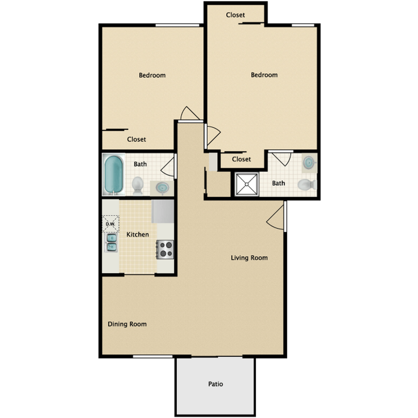 Floor Plan - 1/2 OFF FIRST MONTH'S RENT! | Charming 2 bedroo...
