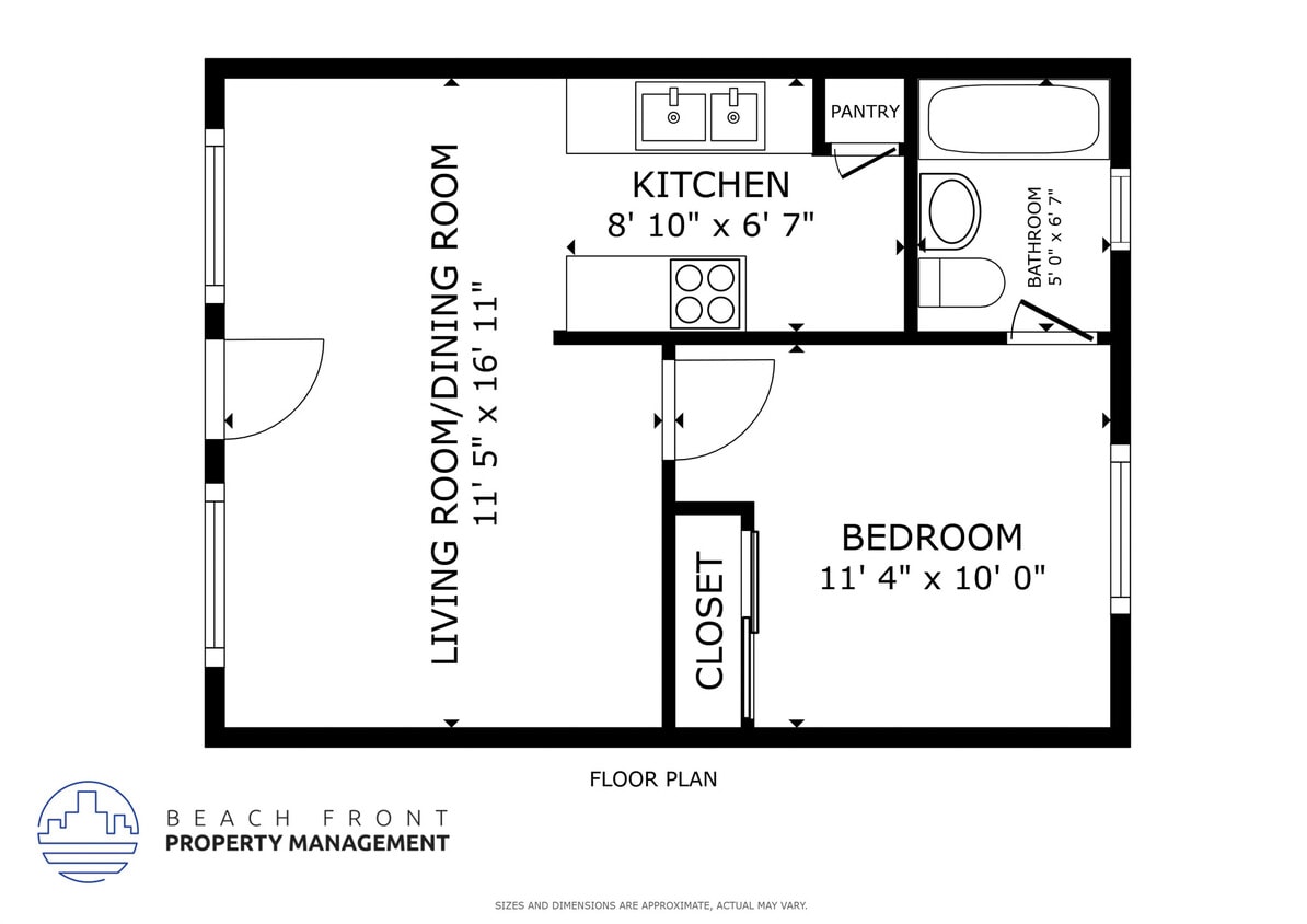 Floor Plan - 1 Bed 1 Bath
