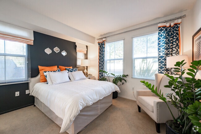 1BD, 1BA - 679SF - Primary Bedroom - Paseos at Montclair North