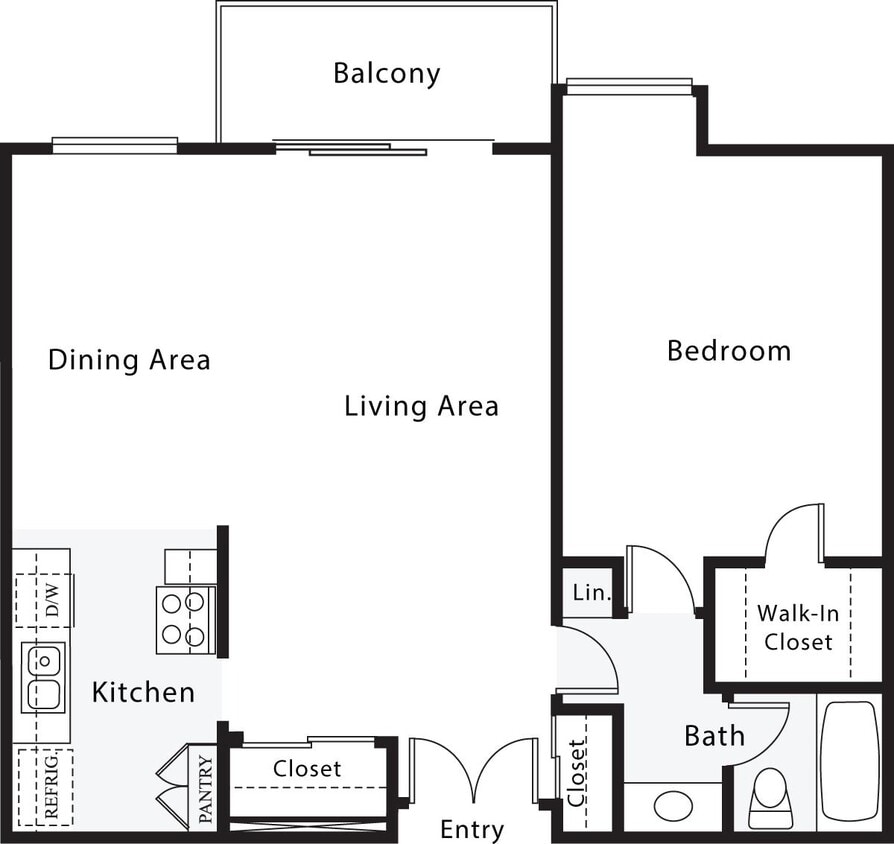 Floor Plan - 1 Bedroom G - No W/D