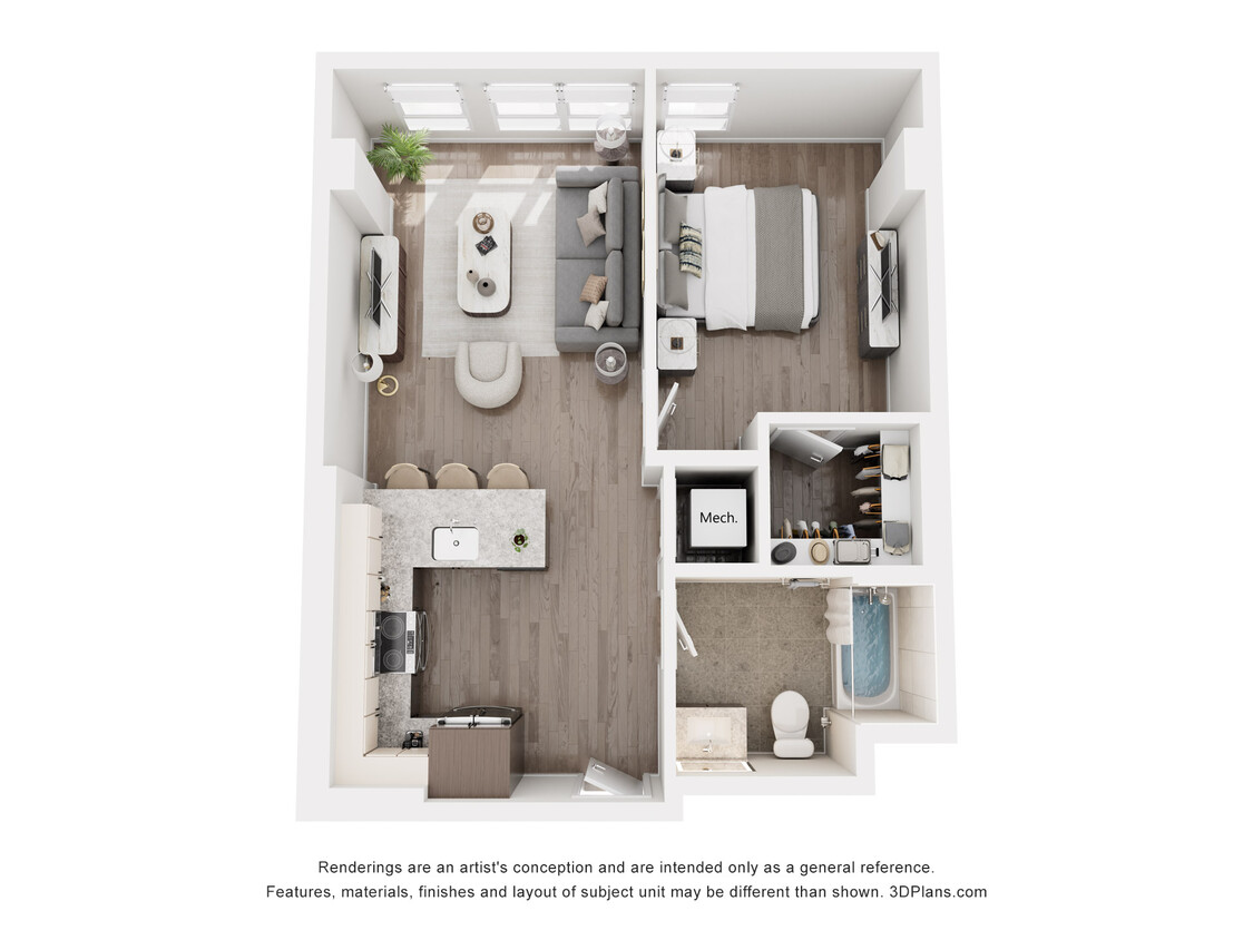 Floor Plan - C - 1 Bedroom
