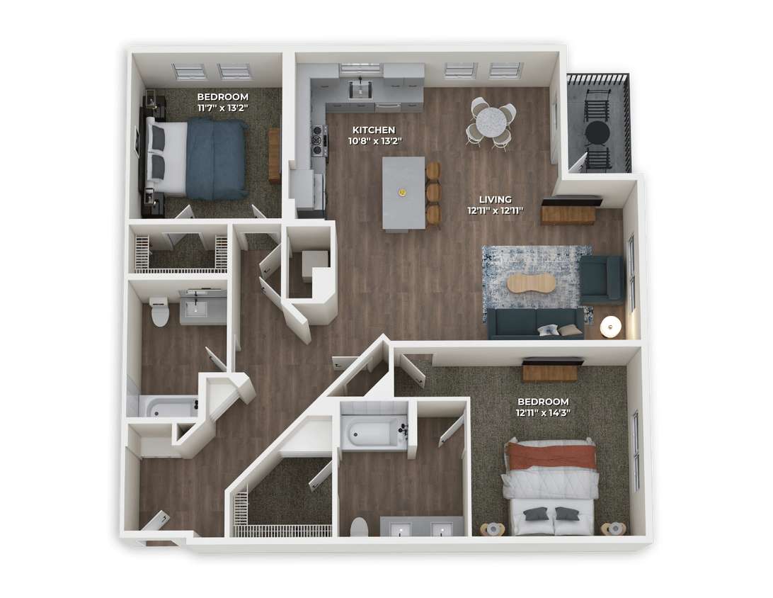 Floor Plan - B3 Two Bedroom