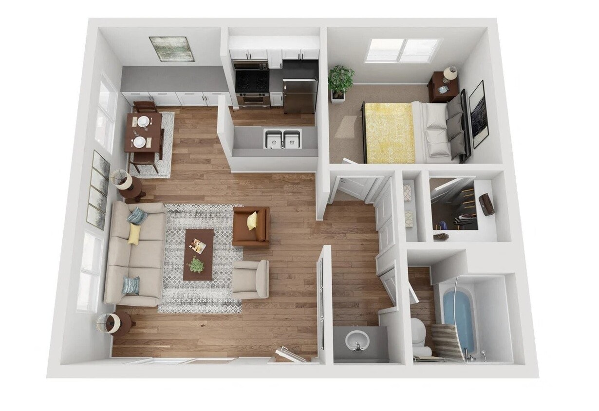 Floor Plan - 1 Bedroom 1 Bathroom A2