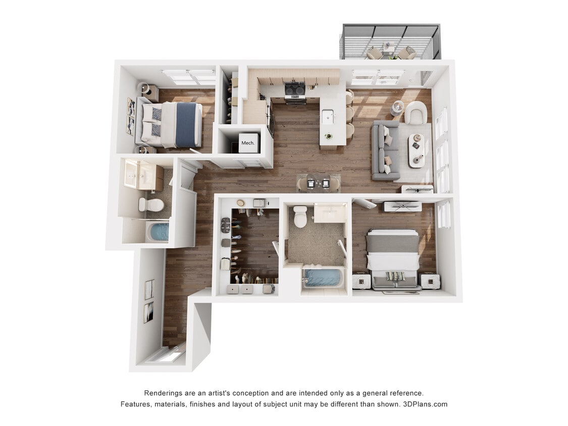 Floor Plan - B2 - 2 Bedroom